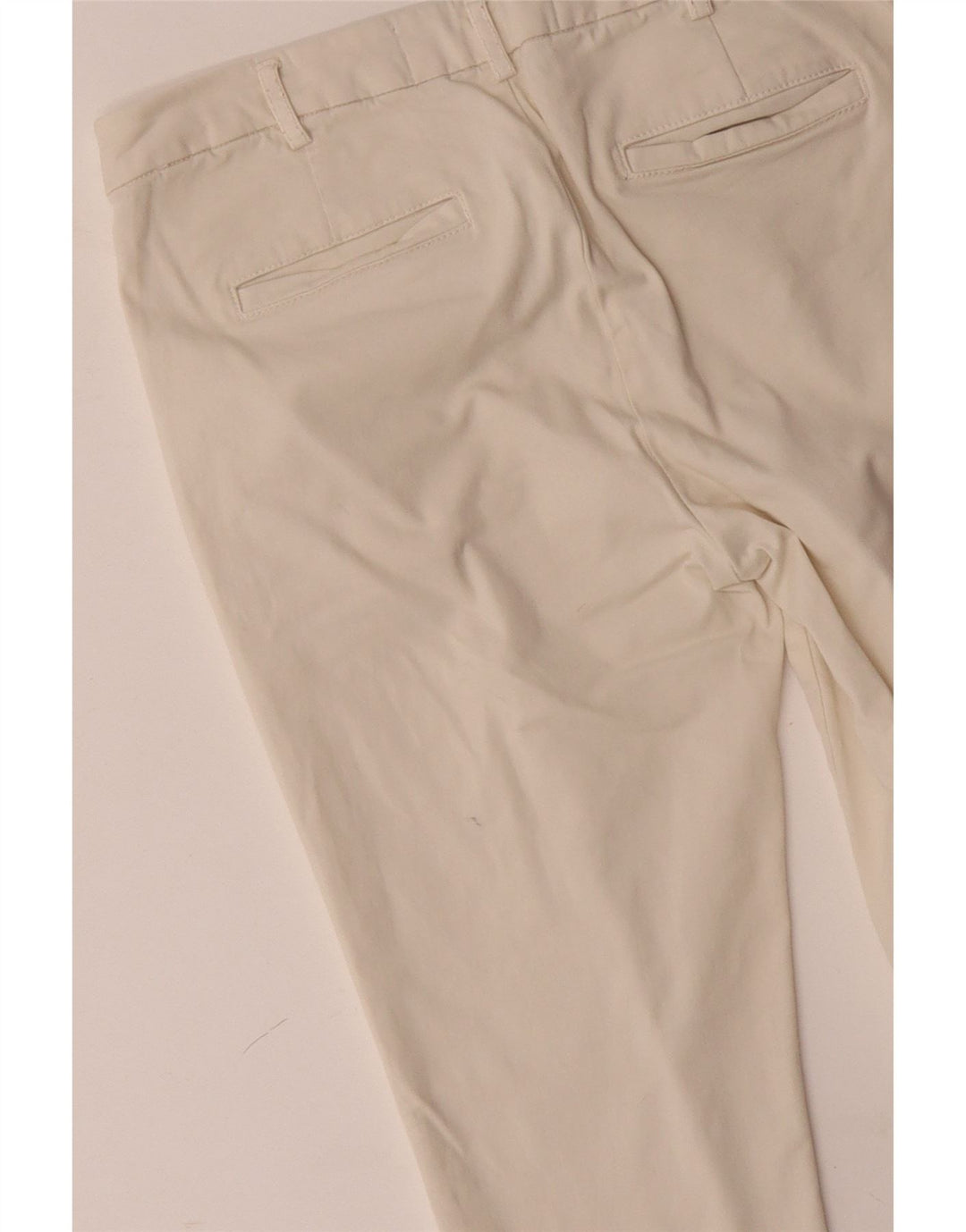 BENETTON Γυναικείο Slim παντελόνι Chino UK 12 Medium W32 L28 Off White Βαμβακερό