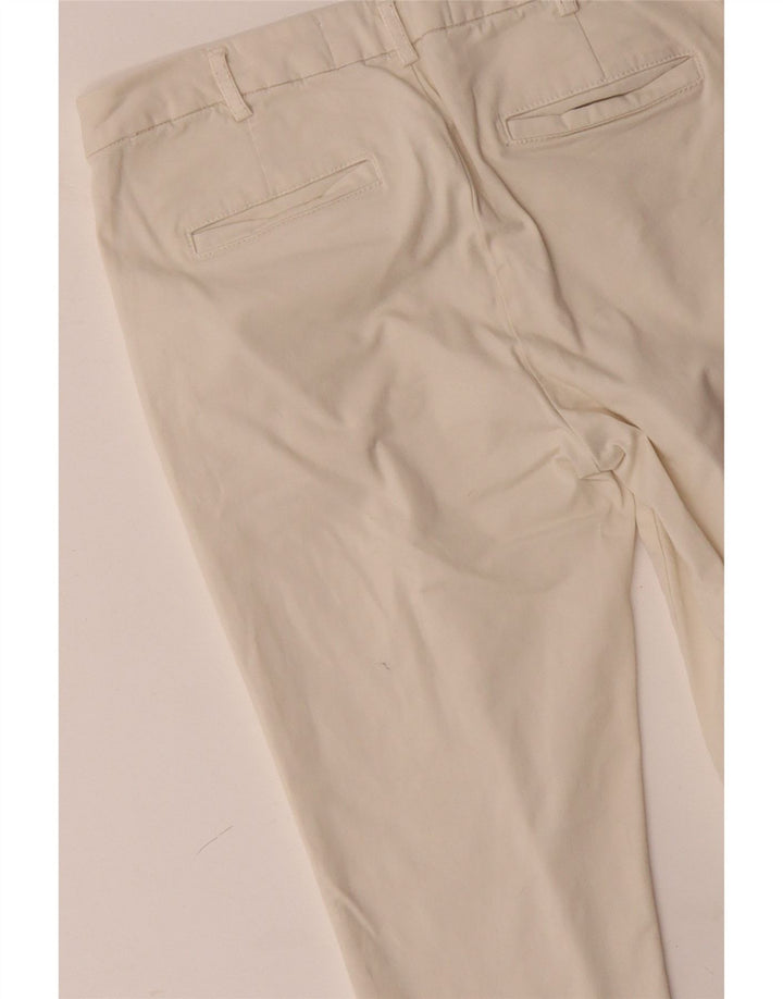 BENETTON Γυναικείο Slim παντελόνι Chino UK 12 Medium W32 L28 Off White Βαμβακερό
