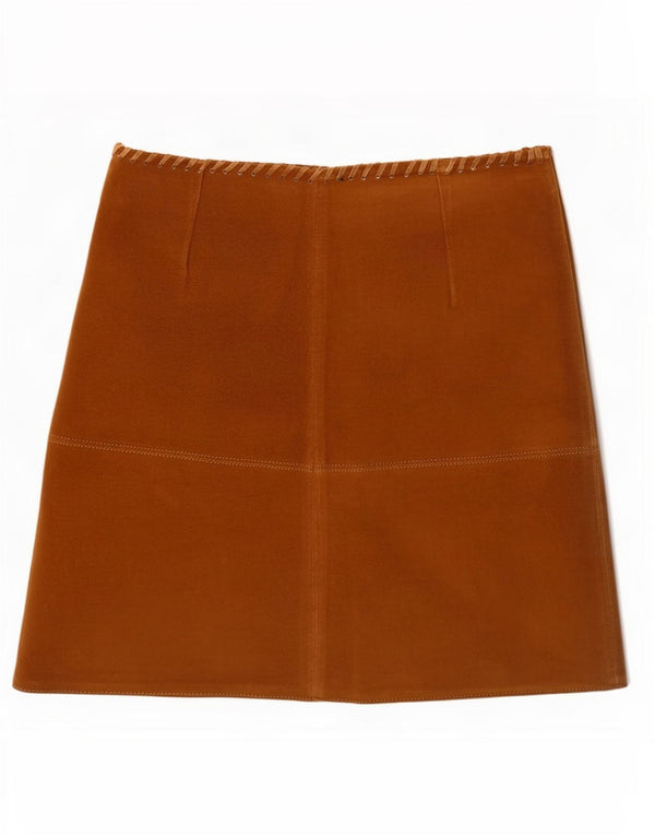 Zara Γυναικεία Mini Suede Φούστα Medium W28 Beige Δερμάτινη