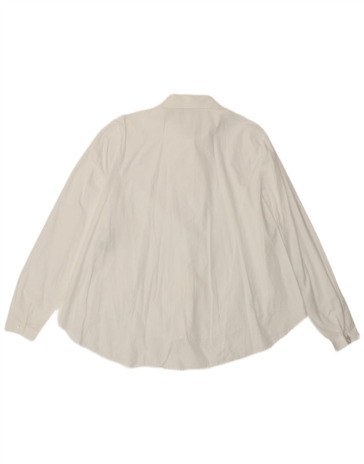 SISLEY Womens Shirt UK 14 Medium White Cotton