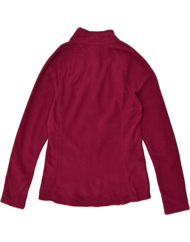 EDDIE BAUER Womens Zip Neck Fleece Jumper UK 14 Large Burgundy Polyester | Vintage Eddie Bauer | Thrift | Second-Hand Eddie Bauer | Used Clothing | Messina Hembry 