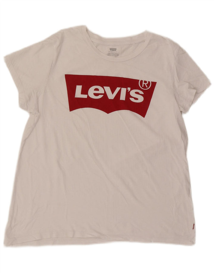 Γυναικείο γραφικό T-Shirt Levi's Top UK 16 Large White