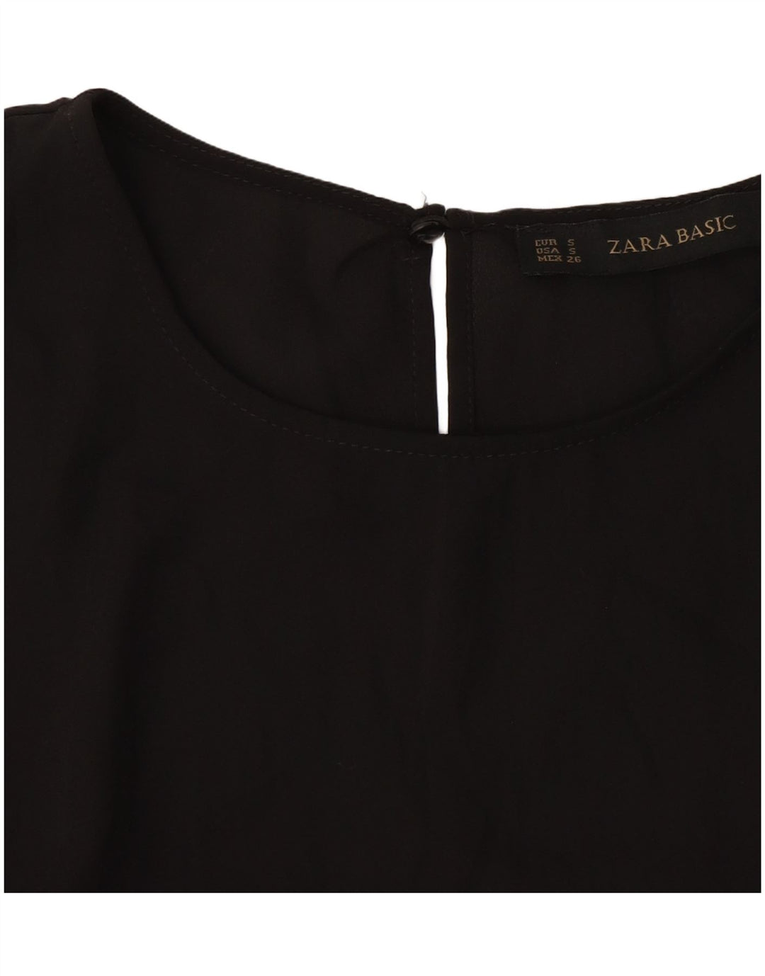 Zara Γυναικεία μπλούζα με 3/4 μανίκια τοπ UK 10 Small Black
