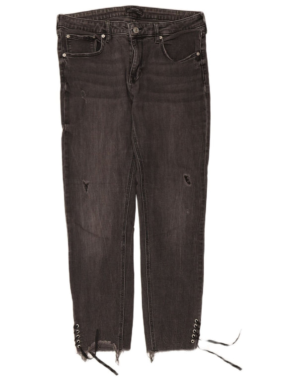 Zara Womens Distressed Slim Jeans EU 44 XL W34 L27 Γκρι
