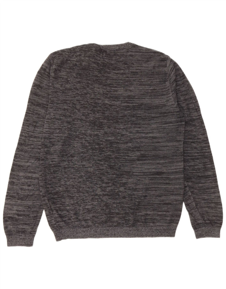 JACK & JONES Ανδρικό πουλόβερ με λαιμόκοψη και βαμβακερό μικρό γκρι βαμβάκι