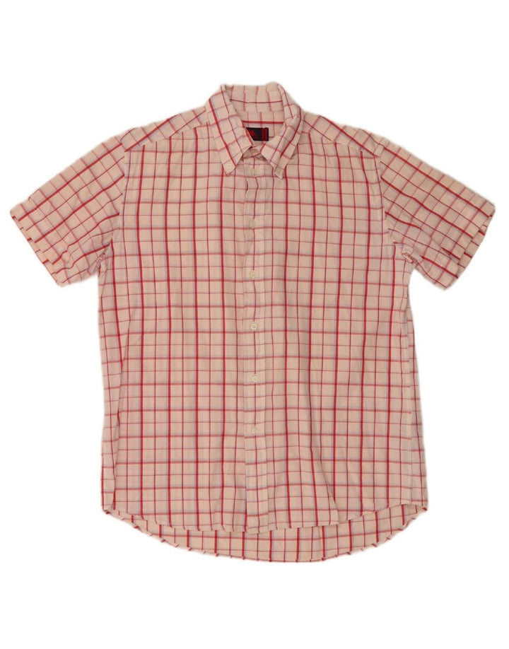 KAPPA Mens Short Sleeve Shirt Medium Red Check Cotton