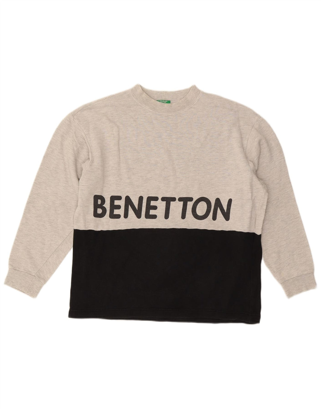 BENETTON Ανδρικό γραφικό φούτερ πουκάμισο από βαμβακερό μικρό γκρι χρώμα