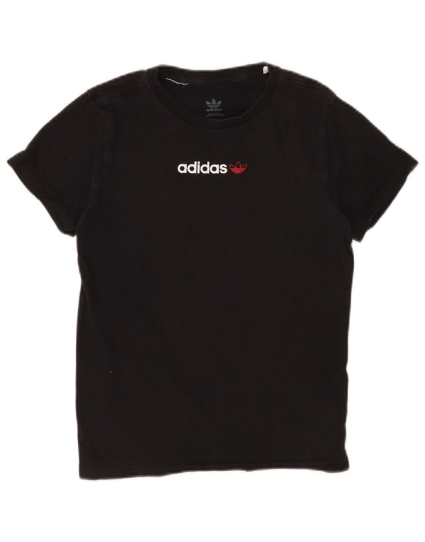 Adidas Boys Graphic T-Shirt Top 11-12 ετών Μαύρο βαμβακερό