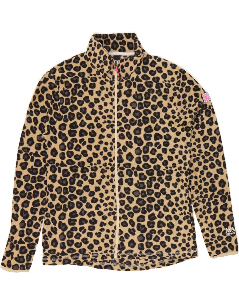 AVIREX Womens Zip Fleece Jacket UK 20 2XL Beige Animal Print Polyester Vintage Avirex and Second-Hand Avirex from Messina Hembry 