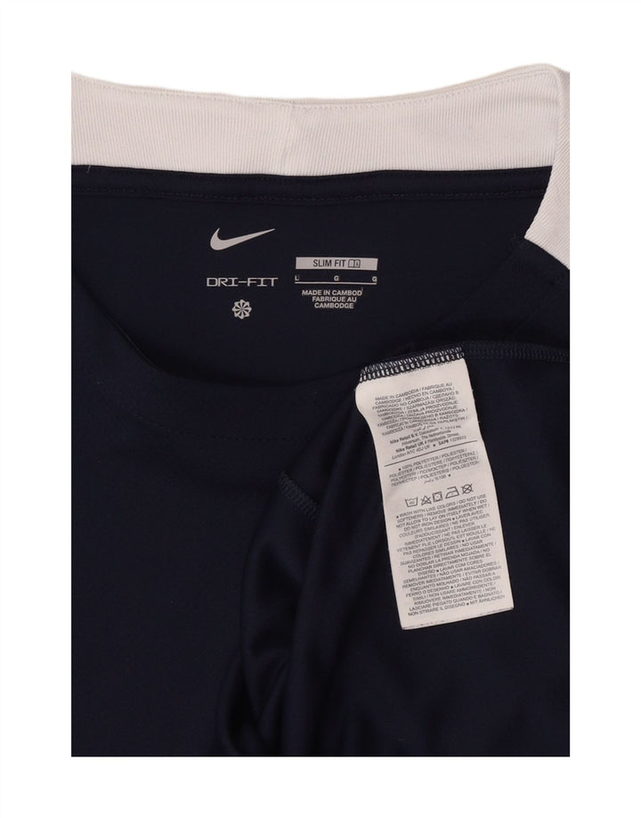 Ανδρικό μπλουζάκι Nike Dri Fit Slim Top Large Navy Blue Colorblock Πολυεστέρας