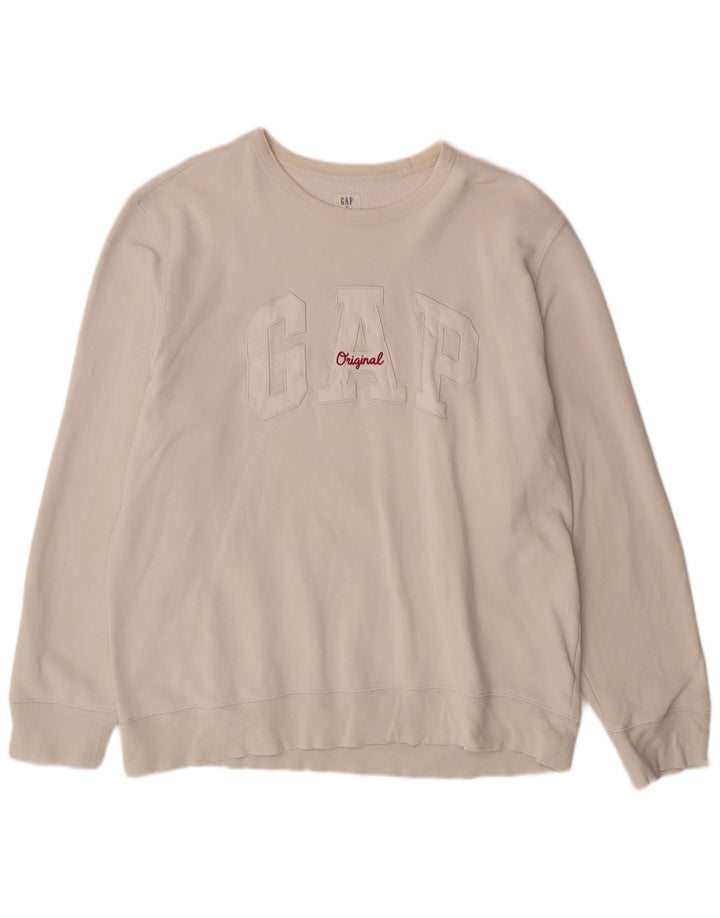 Ανδρικό γραφικό φούτερ GAP Jumper XL Λευκό βαμβακερό