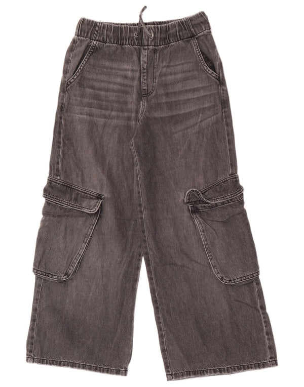 Zara Girls Cargo Wide Leg Jeans 11-12 ετών W26 L25 Γκρι βαμβακερό