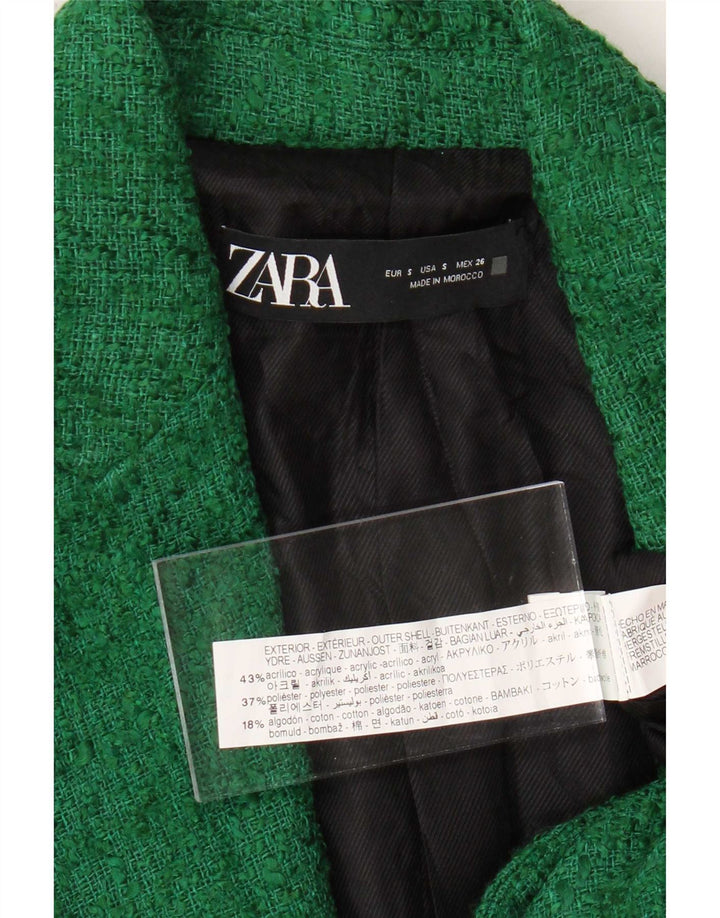 Zara Γυναικείο Μπουφάν Blazer UK 10 Μικρό Πράσινο Ακρυλικό