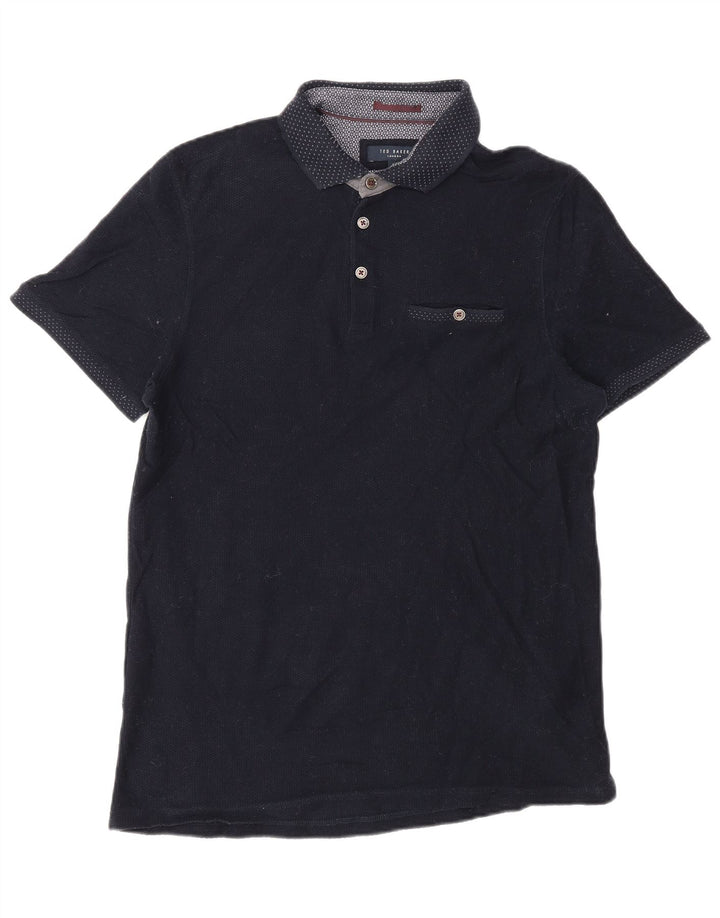 Ted Baker Ανδρικό πουκάμισο Polo Νούμερο 4 Μεγάλο Βαμβακερό Navy Blue