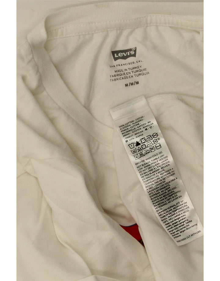 Γυναικείο γραφικό μπλουζάκι Levi's Top UK 14 μεσαίο λευκό βαμβακερό