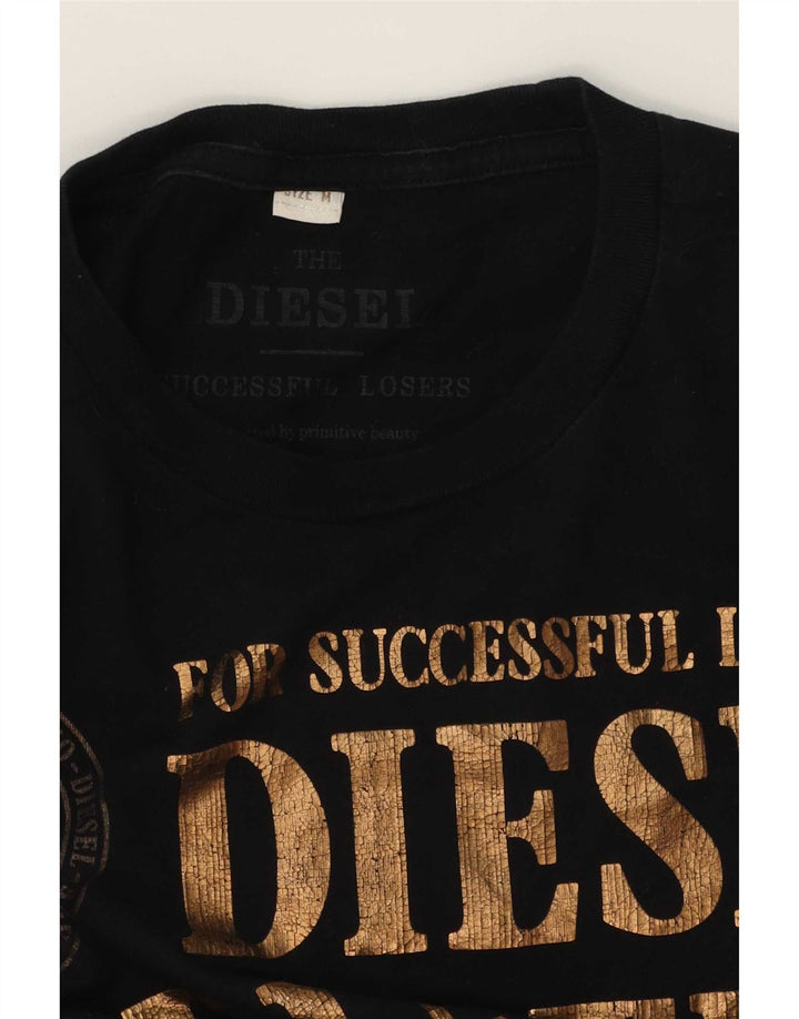 Ανδρικό γραφικό T-Shirt Diesel Top Medium Μαύρο