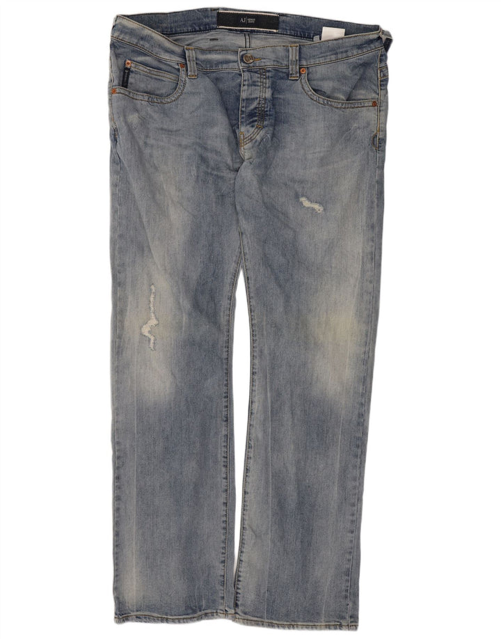 Ανδρικό τζιν Armani Distressed Straight W38 L32 Μπλε βαμβακερό