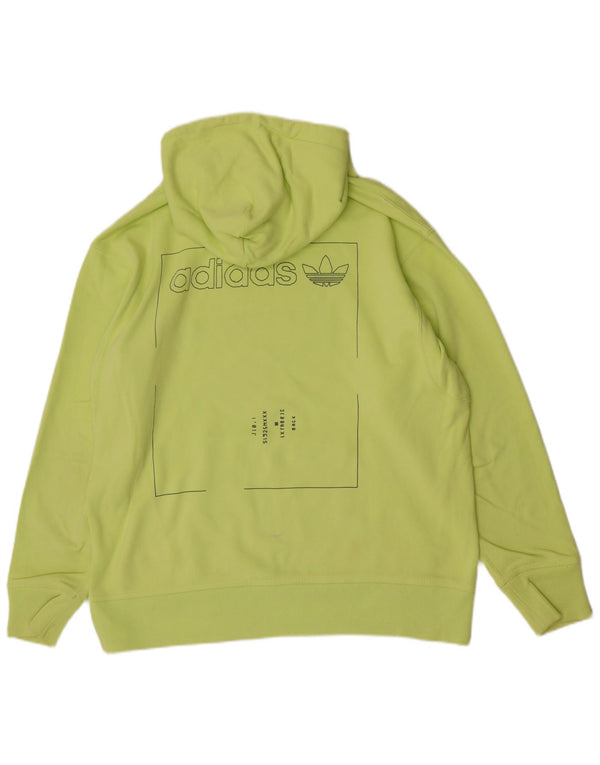 Adidas Γυναικεία γραφικά υπερμεγέθη Hoodie Jumper UK 10 Μικρό πράσινο βαμβάκι