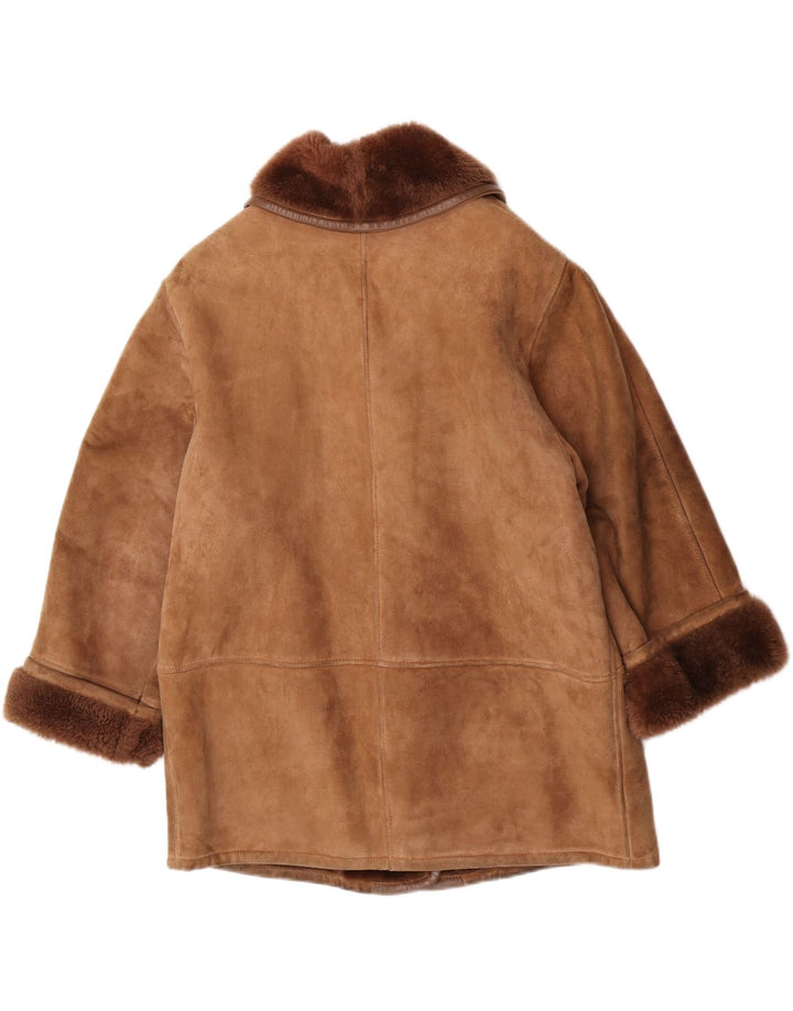 Vintage Γυναικείο Shearling Oversized Μπουφάν EU 40 Medium Brown Shearling