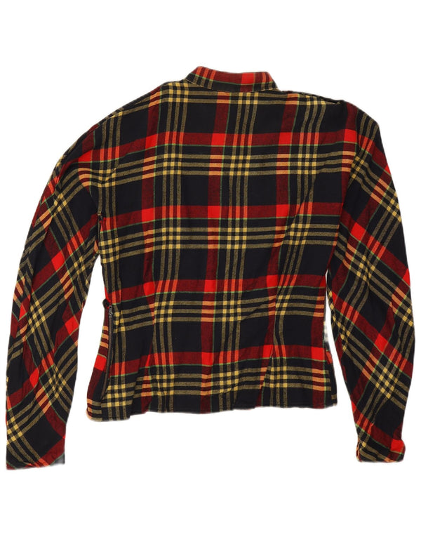 Vintage γυναικεία μακρυμάνικη μπλούζα μπλούζα UK 14 Large Red Check