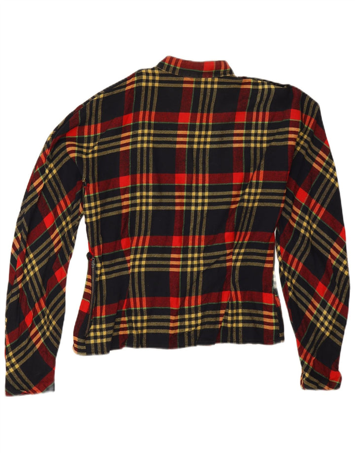 Vintage γυναικεία μακρυμάνικη μπλούζα μπλούζα UK 14 Large Red Check