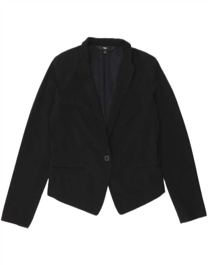 MOSSIMO Womens 1 Button Blazer Jacket UK 14 Medium Black Vintage Mossimo and Second-Hand Mossimo from Messina Hembry 