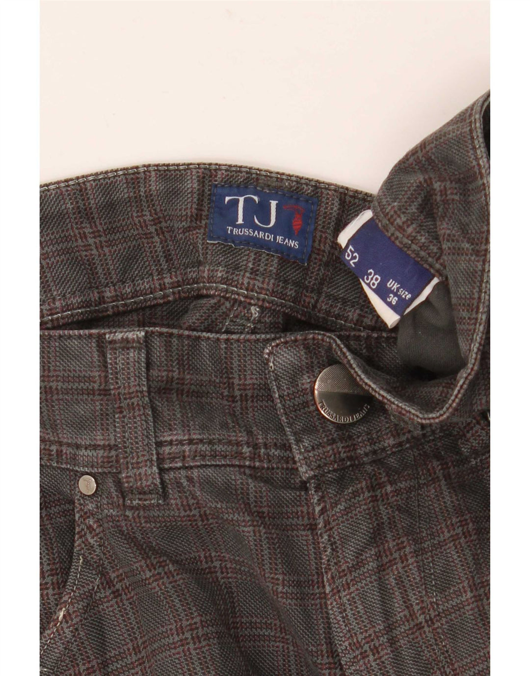 Ανδρικό ίσιο casual παντελόνι Trussardi W36 L32 Grey Check