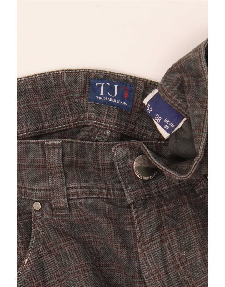 Ανδρικό ίσιο casual παντελόνι Trussardi W36 L32 Grey Check