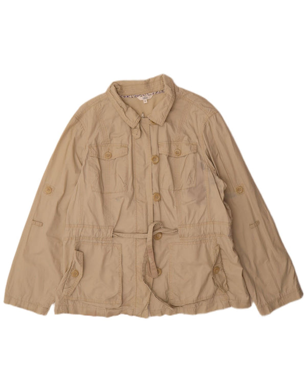 Marks & Spencer Γυναικείο Utility Μπουφάν UK 22 3XL Μπεζ βαμβακερό