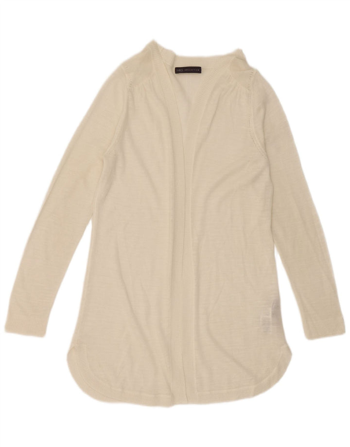Marks & Spencer Γυναικείο Longline ανοιχτό πουλόβερ ζακέτα UK 14 Medium White