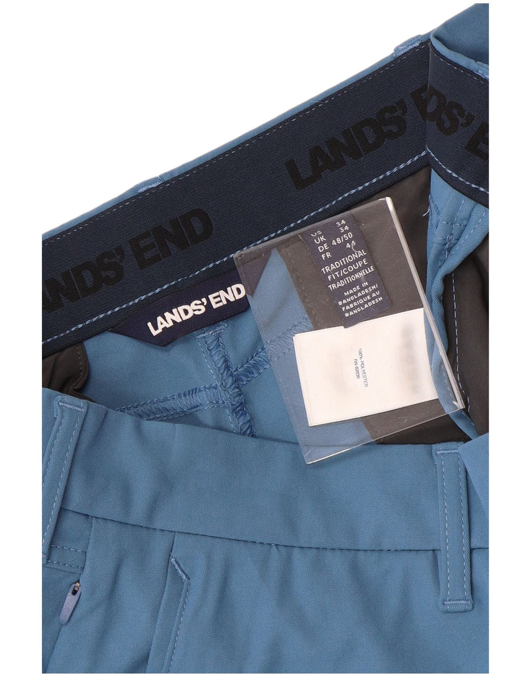 Ανδρικό σορτς Chino LANDS END W34 Large Blue Polyester