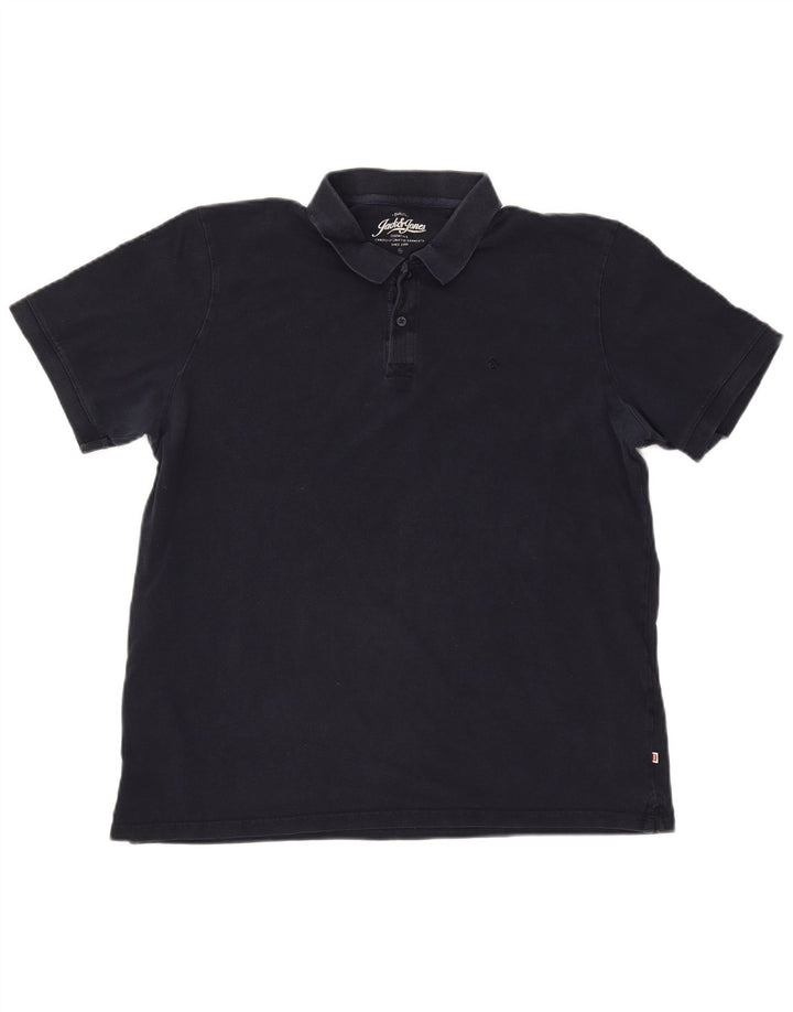Ανδρικό μπλουζάκι πόλο Jack & Jones XL Navy Blue