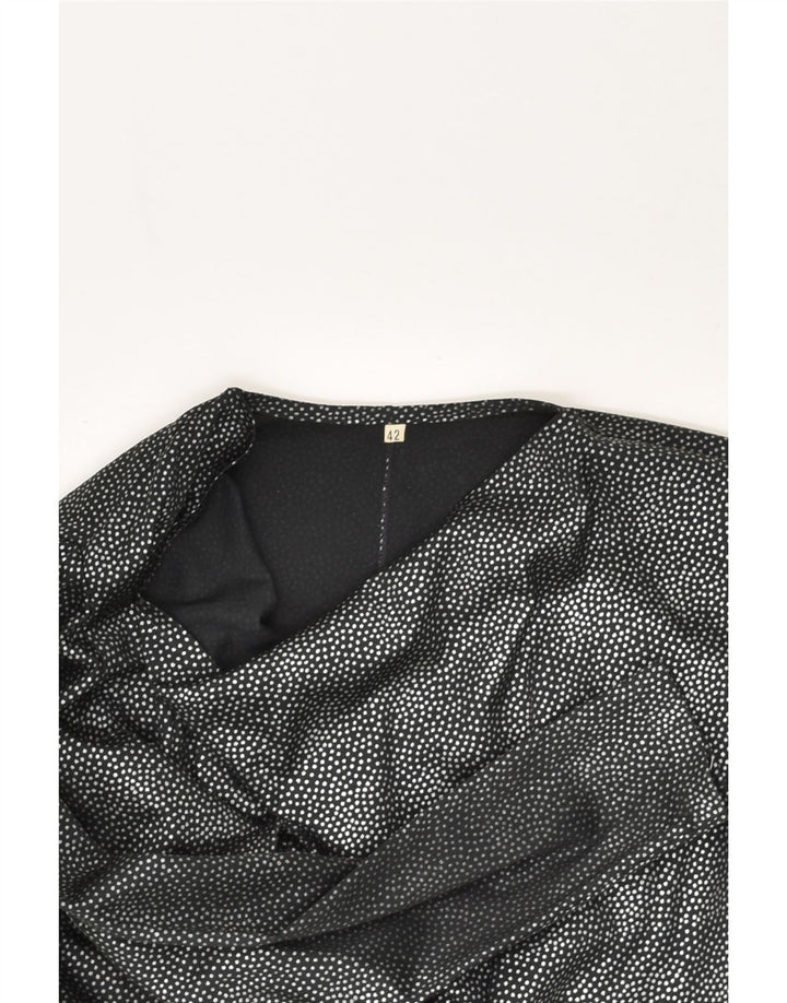 VINTAGE Womens Shift Dress IT 42 Medium Black Spotted Polyester | Vintage Vintage | Thrift | Second-Hand Vintage | Used Clothing | Messina Hembry 