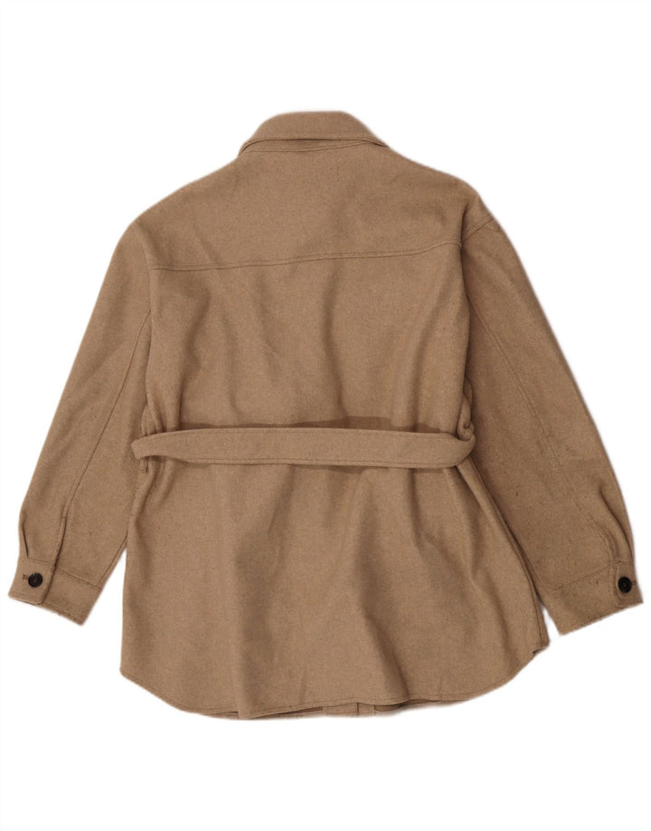 Zara Γυναικείο Μπουφάν UK 14 Large Beige Polyester