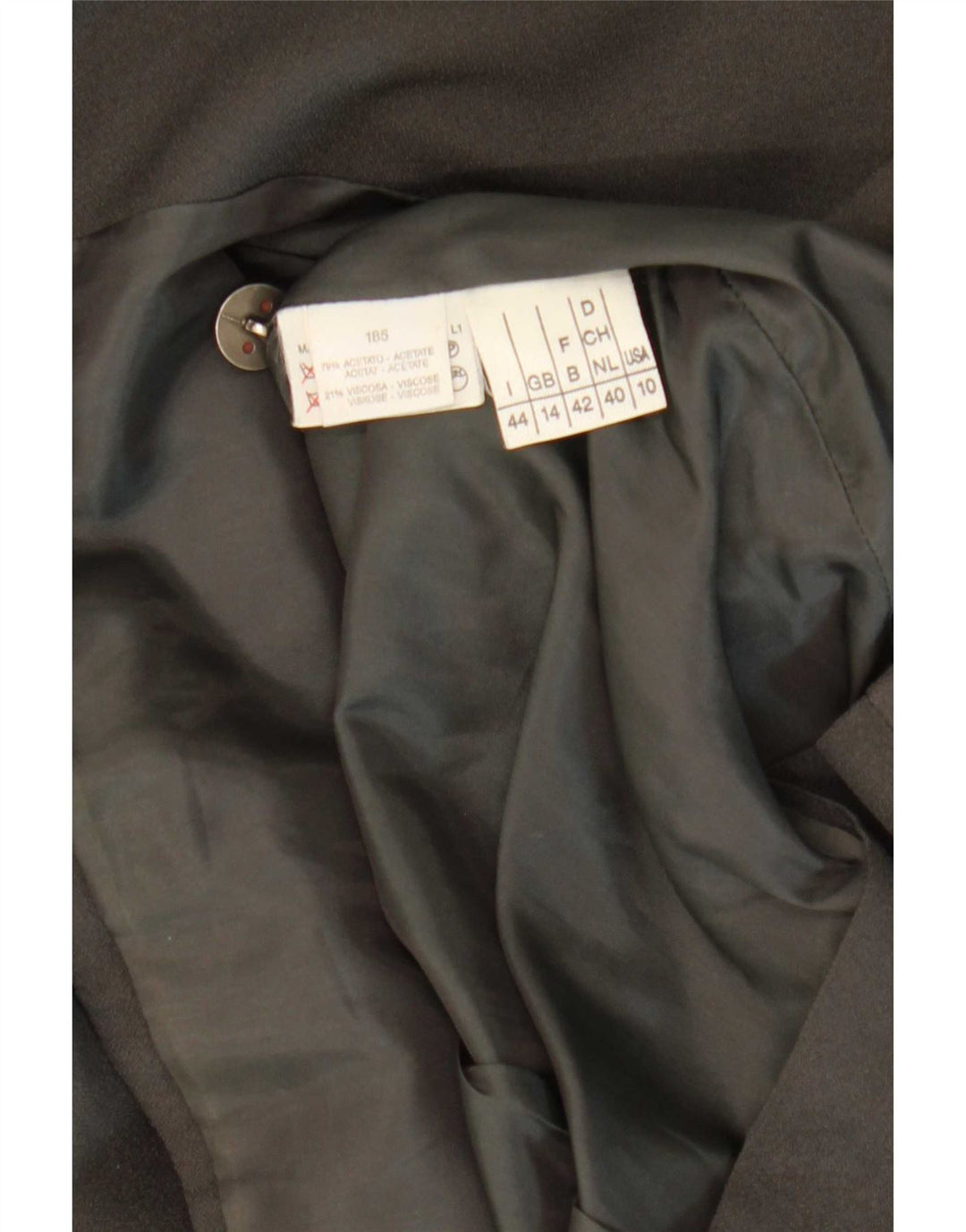 Vintage γυναικείο σακάκι 1 κουμπιού Blazer UK 14 Medium Black Acetate