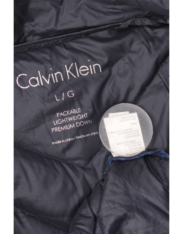 Calvin Klein Γυναικείο παλτό UK 16 Large Navy Blue Nylon