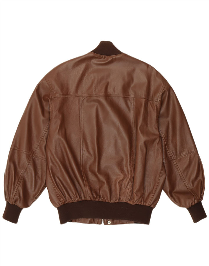 VINTAGE Ανδρικό Δερμάτινο Μπουφάν UK 36 Small Brown Δερμάτινο