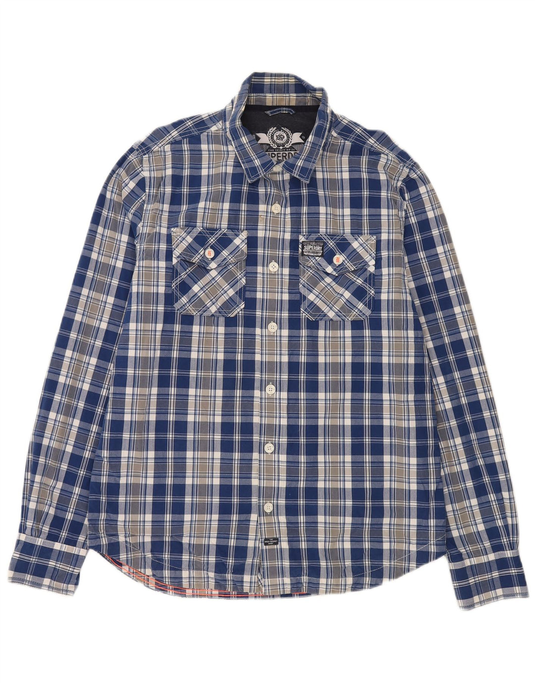 Ανδρικό πουκάμισο Superdry 2XL Blue Check Cotton