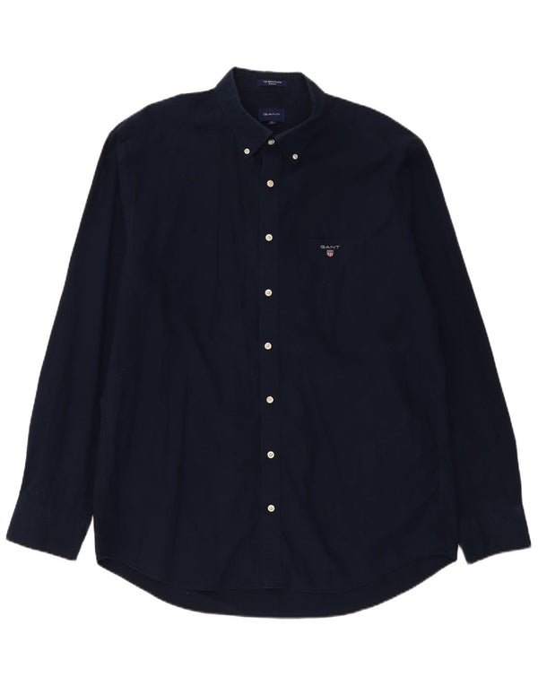 Ανδρικό πουκάμισο Gant κανονικό XL Navy Blue βαμβακερό