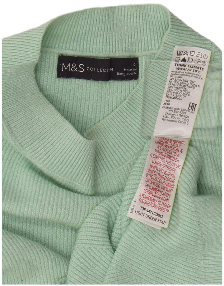 Marks & Spencer Γυναικείο πουλόβερ με λαιμόκοψη με λαιμόκοψη UK 10 Small Green