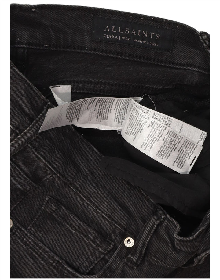 Γυναικείο τζιν μποτάκι ALL SAINTS W26 L30 Μαύρο βαμβακερό