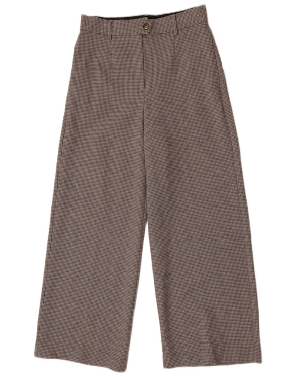 Marks & Spencer Γυναικείο φαρδύ παντελόνι UK 8 Small W28 L28 Grey Check
