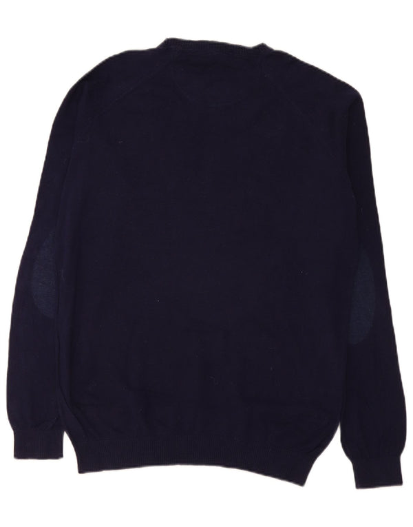 Ανδρικό πουλόβερ Zara Boat Neck Jumper Large Navy Blue
