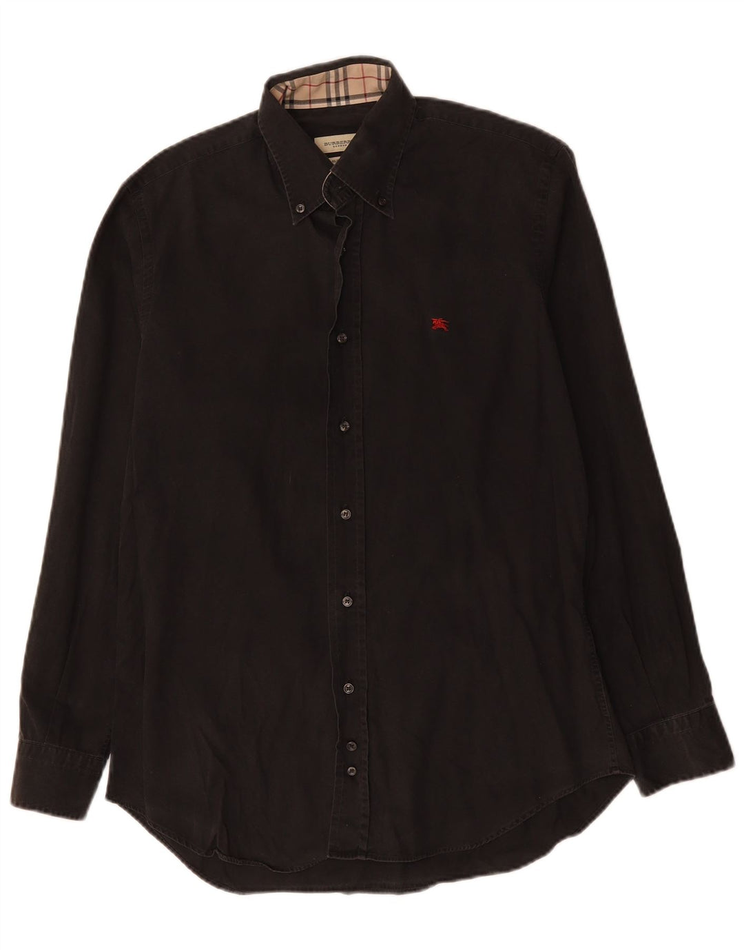 Ανδρικό πουκάμισο BURBERRY Slim Fit Medium μαύρο βαμβακερό