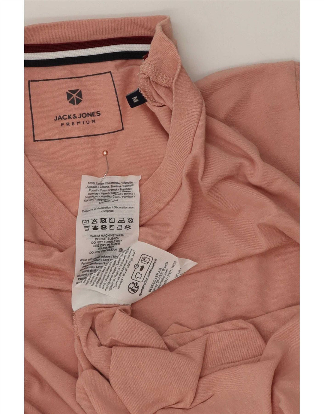 Ανδρικό γραφικό μπλουζάκι Jack & Jones Τοπ μεσαίο ροζ βαμβακερό
