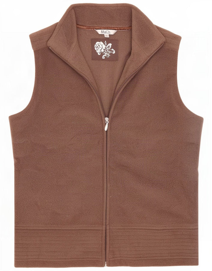 M&Co Γυναικείο Fleece Gilet UK 16 Large Brown Πολυεστέρας