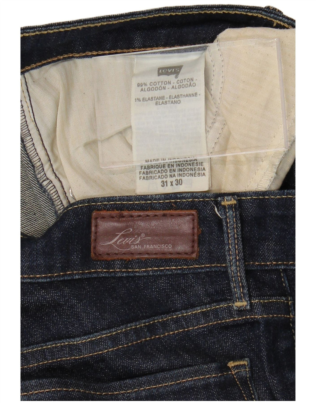 Γυναικείο τζιν ίσιο LEVI'S W31 L30 Navy Blue Cotton