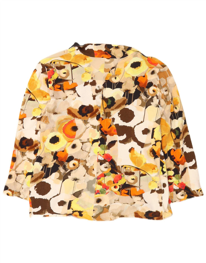 Vintage γυναικείο πουκάμισο αφηρημένο μοτίβο μπλούζα UK 16 μεγάλη πολύχρωμη