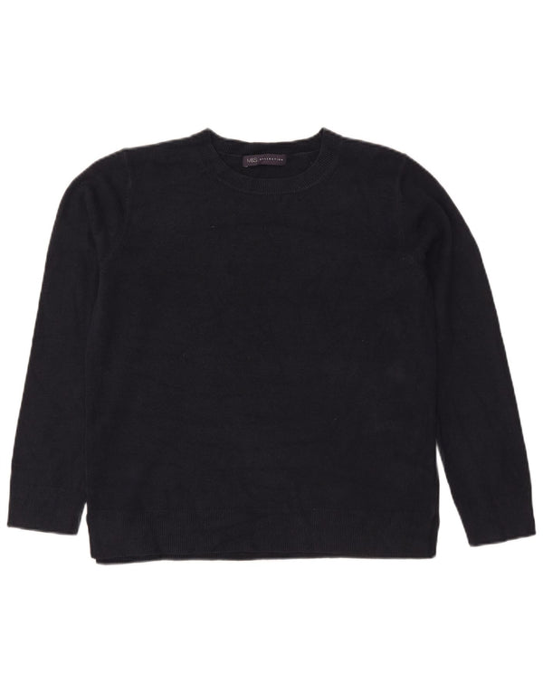 Marks & Spencer Γυναικείο πουλόβερ με λαιμόκοψη UK 14 Medium Navy Blue