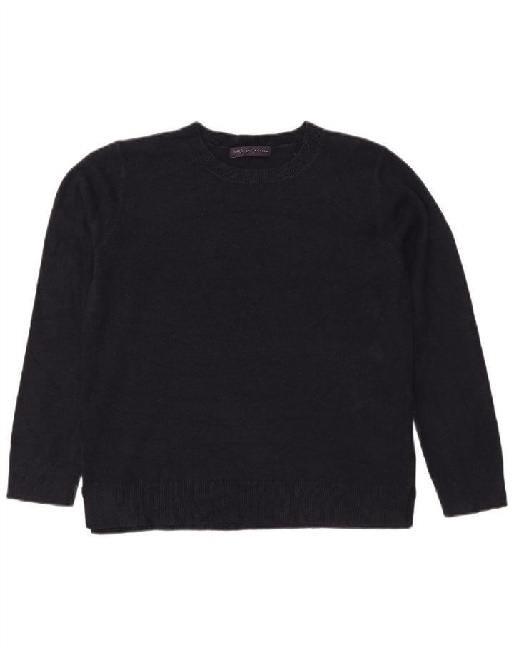Marks & Spencer Γυναικείο πουλόβερ με λαιμόκοψη UK 14 Medium Navy Blue